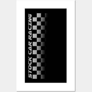 Stock Car Racing chequered flag side design Posters and Art